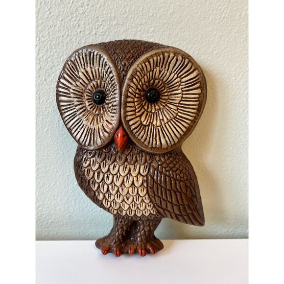 Vintage Owl MCM 1970s Home Wall Art Country Farm Cabin Rustic 1pc - Picture 1 of 4